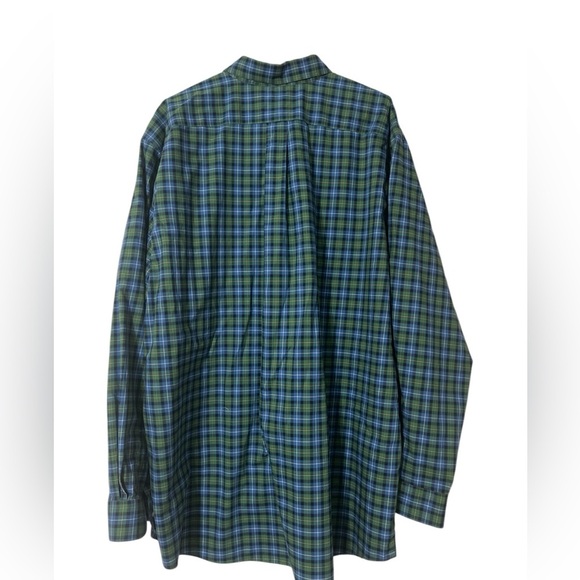LL Bean Shirt Mens XXL Blue Green Plaid Traditional Fit - Picture 2 of 5